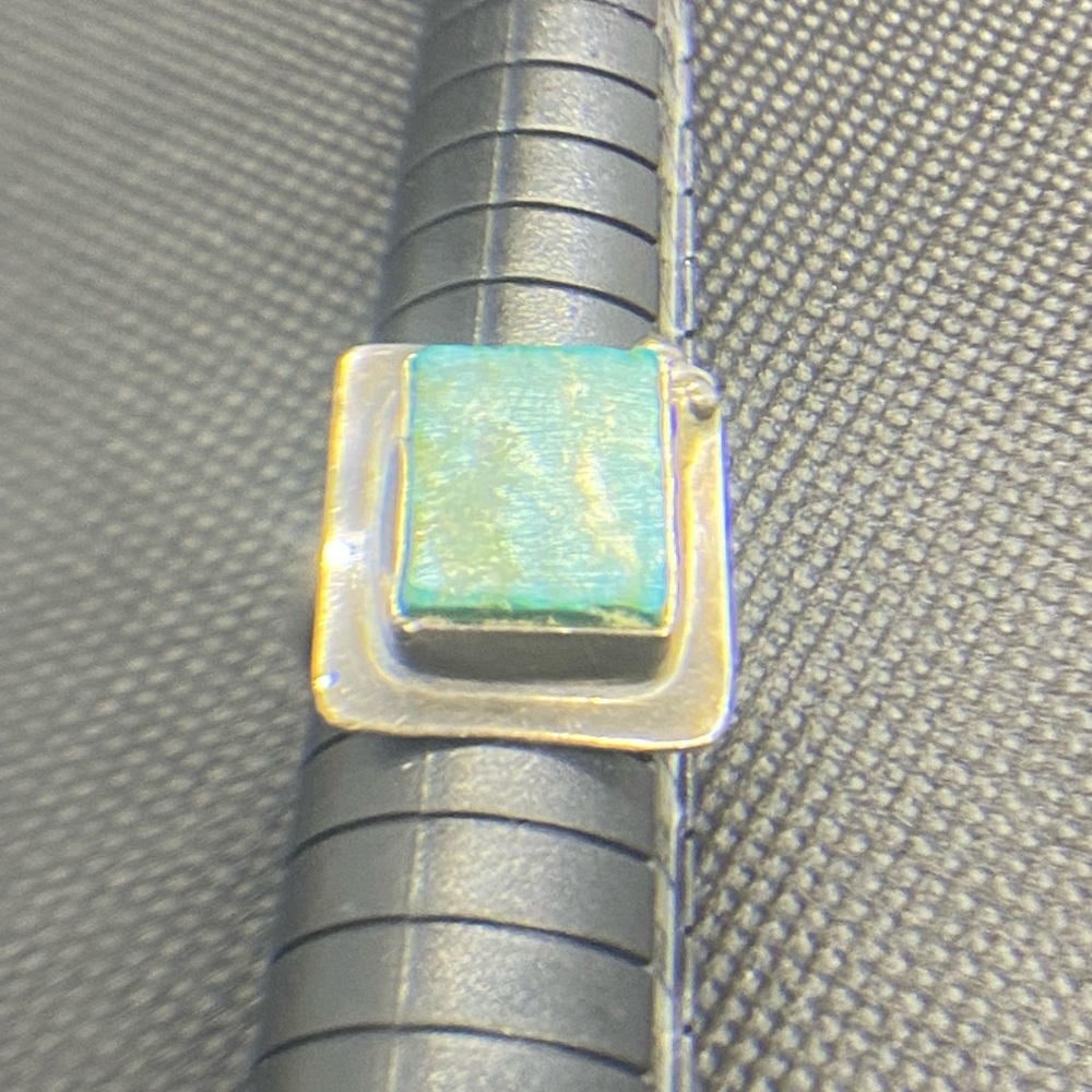 Green Silver Ring - image 3